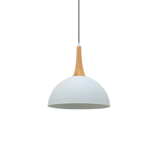 Modern Metal Hanging Lamp: Stylish 1-Light Dome in Black/White - Perfect for Meeting Rooms and Markets