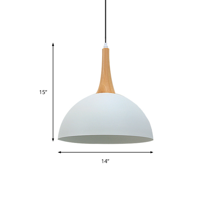 Modern Metal Hanging Lamp: Stylish 1-Light Dome in Black/White - Perfect for Meeting Rooms and Markets