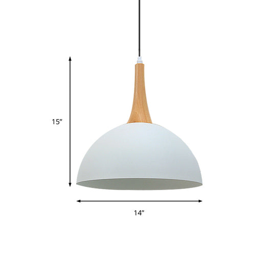 Modern Metal Hanging Lamp: Stylish 1-Light Dome in Black/White - Perfect for Meeting Rooms and Markets