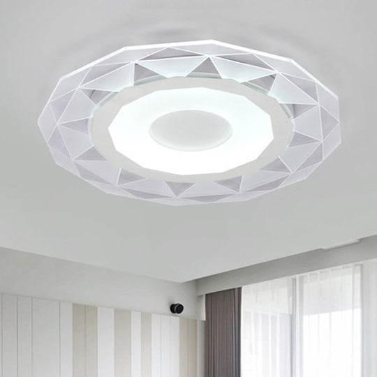 Modern White Sun Ceiling Light for Dining Room with Acrylic Flush Mount Design
