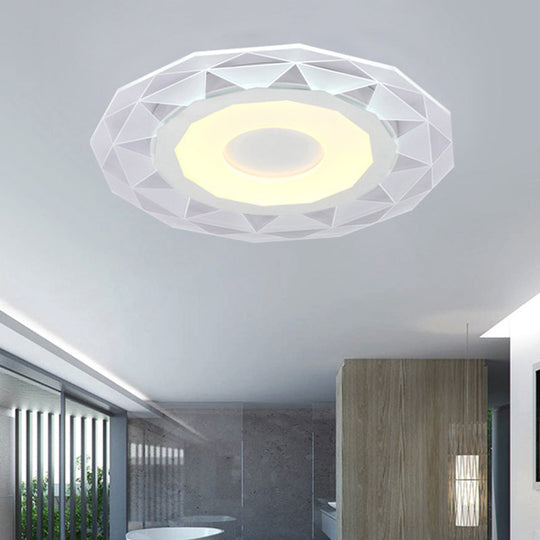 Modern White Sun Ceiling Light for Dining Room with Acrylic Flush Mount Design