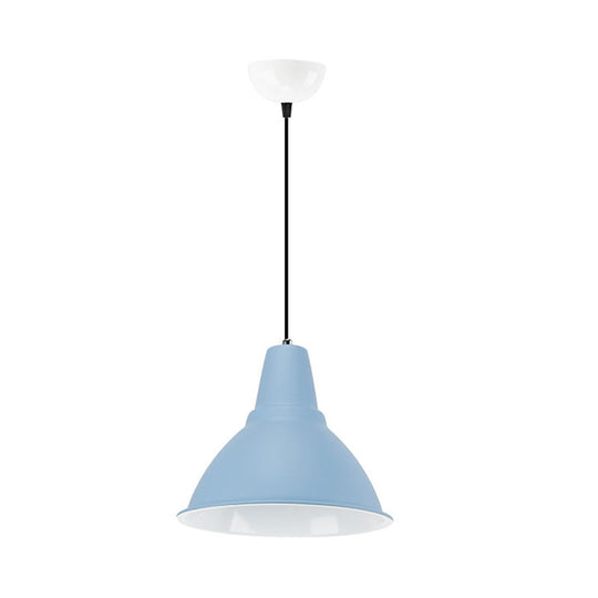 Industrial Dome Shade Metal Ceiling Fixture: Stylish Hanging Light In Red/Yellow - Perfect For