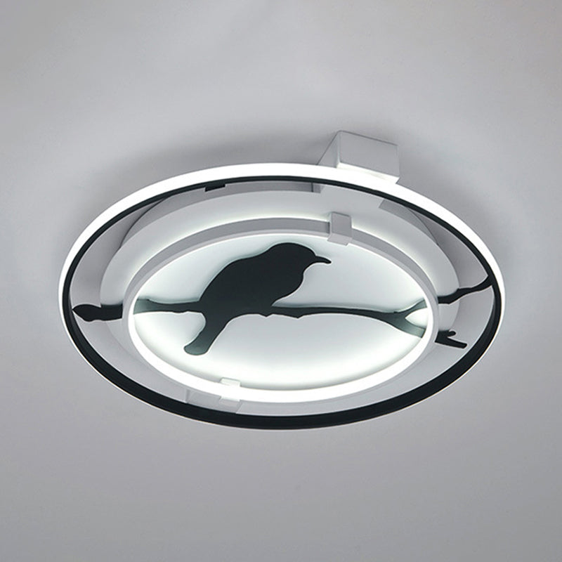 Black Acrylic Bird Ceiling Mount Light for Bathroom and Bedroom