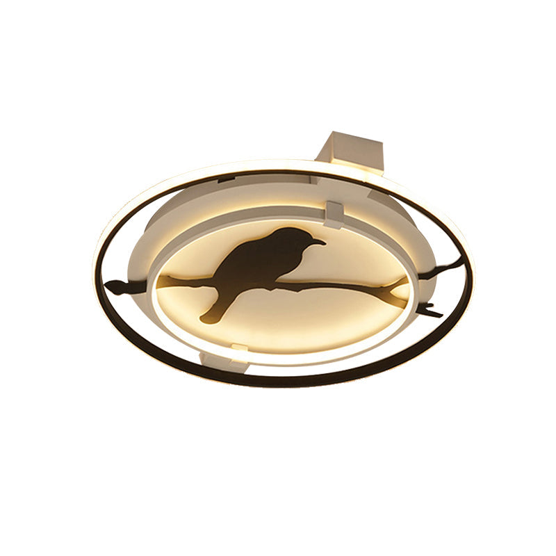 Black Acrylic Bird Ceiling Mount Light for Bathroom and Bedroom