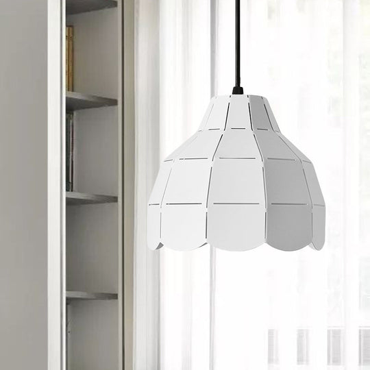Modern Nordic Dome Pendant Light with Metal Hanging Lamp - Ideal for Dining Room (Black/Grey/White)