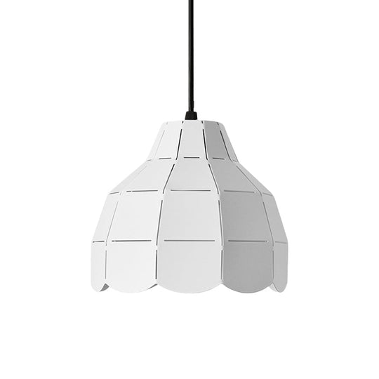 Modern Nordic Dome Pendant Light with Metal Hanging Lamp - Ideal for Dining Room (Black/Grey/White)