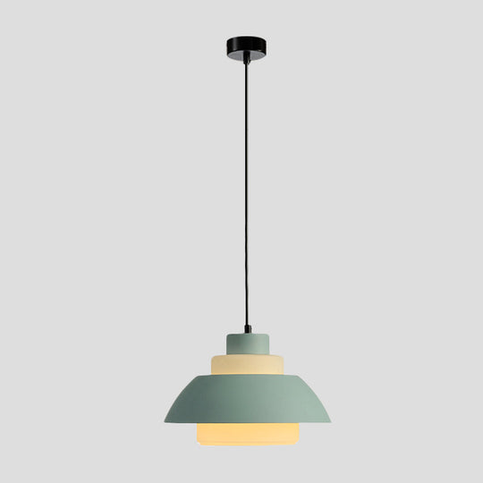 Modern Black/White Flared Shade Pendant Lamp: Macaron Stylish, 1 Light Metallic Pendant Lighting for Dining Room