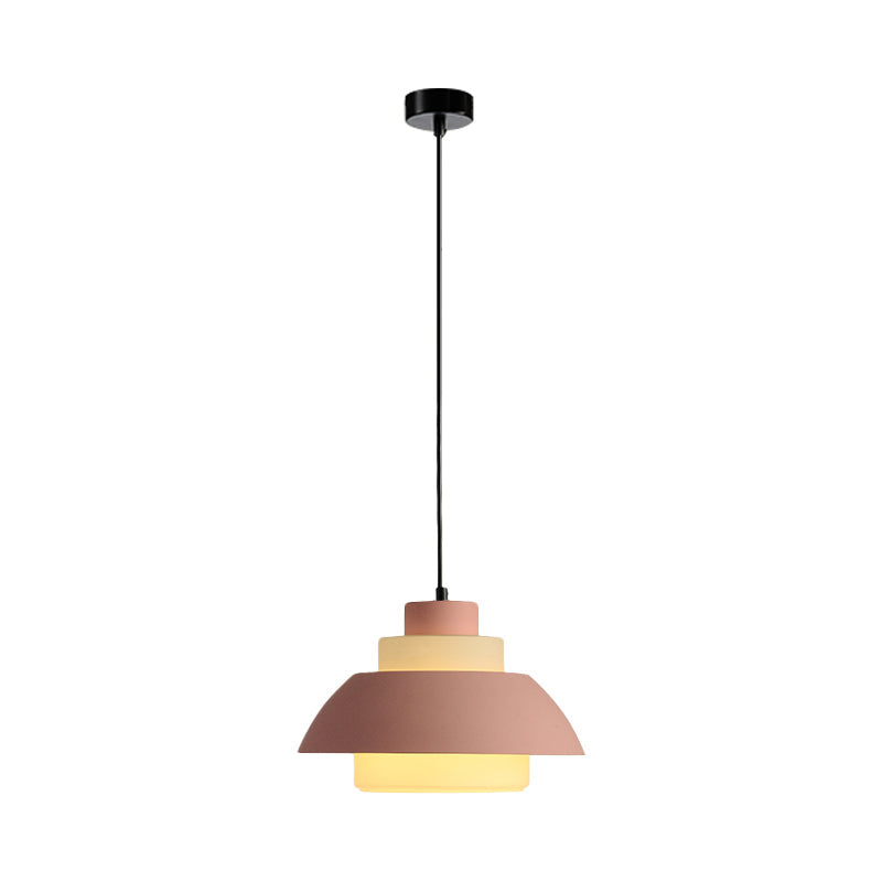 Modern Black/White Flared Shade Pendant Lamp: Macaron Stylish, 1 Light Metallic Pendant Lighting for Dining Room