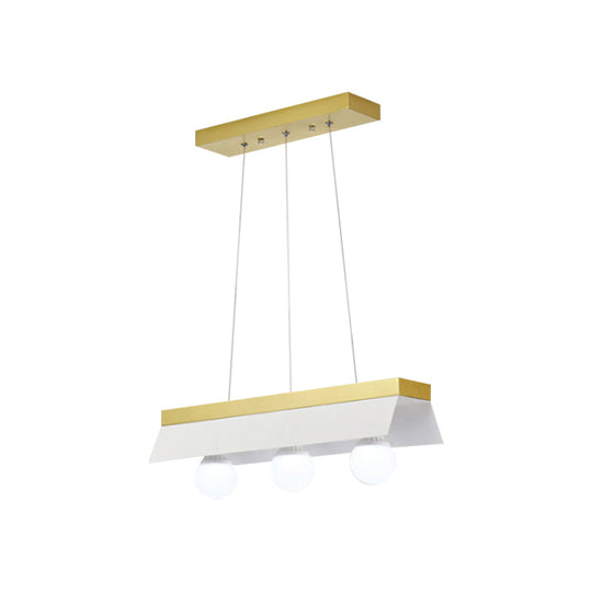 Modern Wood Island Billiard Light With Black/White Shade - 3 Or 5 Lights For Restaurant