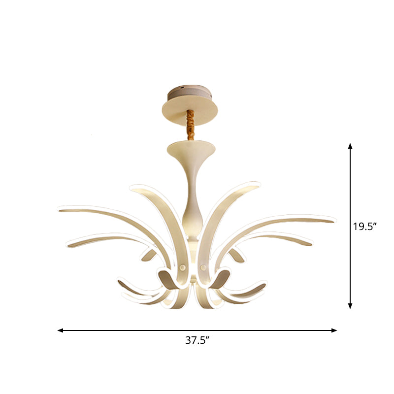 Modern White Fireworks Pendant Chandelier LED Ceiling Lamp for Living Room