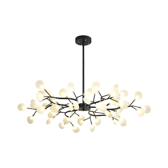 Lustre à branches noires givrées - Luminaire suspendu métallique moderne pour restaurants