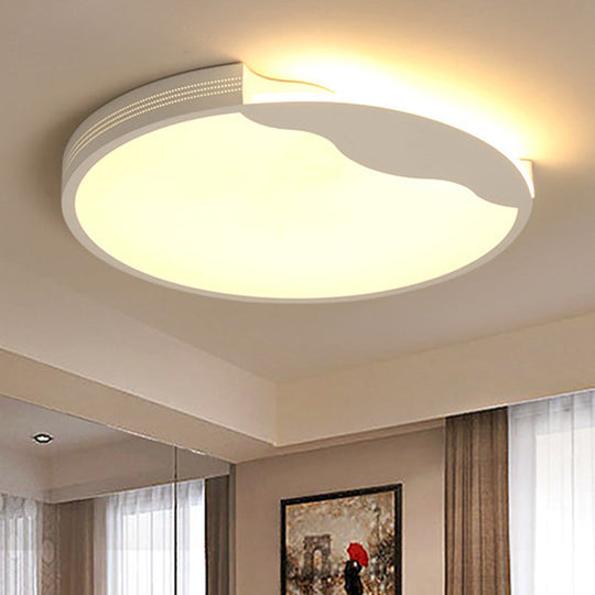 Contemporary White Acrylic Flush Mount Ceiling Light for Dining Rooms