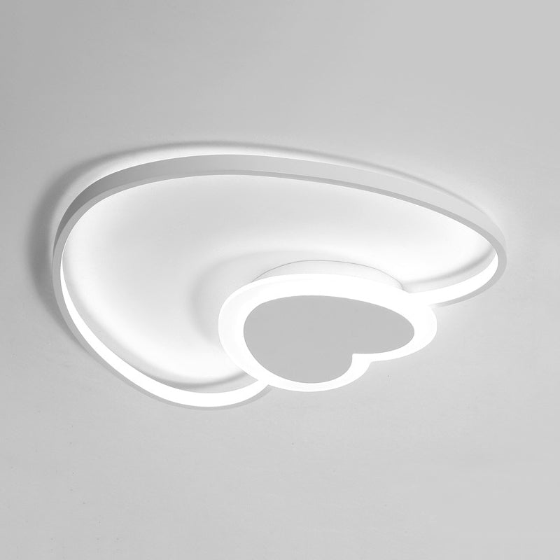 Stylish White Heart-Shaped Ceiling Lamp for Modern Dining Rooms