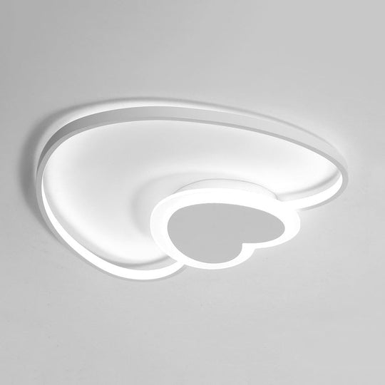 Stylish White Heart-Shaped Ceiling Lamp for Modern Dining Rooms