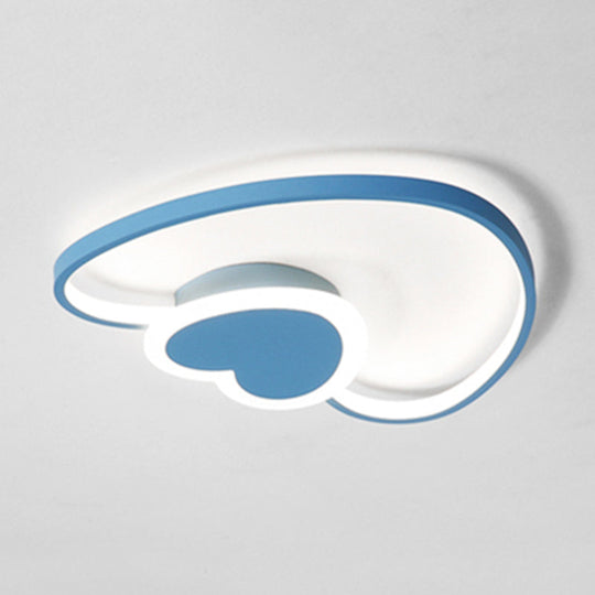 Heart-Shaped Nordic-Style Metal Flush Mount Ceiling Light for Baby Room and Kitchen