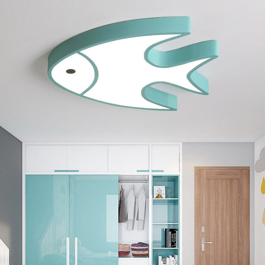 Modern Green Fish Ceiling Light for Nursing Room