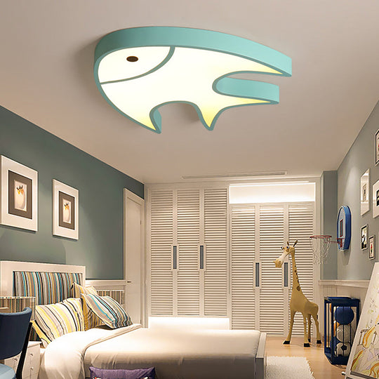 Modern Green Fish Ceiling Light for Nursing Room