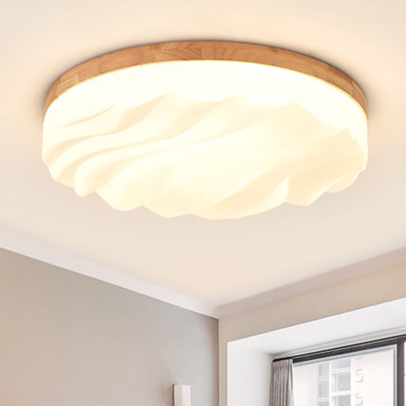 Modern Acrylic Ceiling Flush Mount Light in White for Foyer Hallway - Cake Shape Fixture