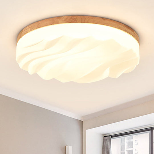 Modern Acrylic Ceiling Flush Mount Light in White for Foyer Hallway - Cake Shape Fixture