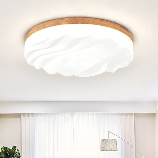 Modern Acrylic Ceiling Flush Mount Light in White for Foyer Hallway - Cake Shape Fixture