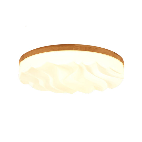 Modern Acrylic Ceiling Flush Mount Light in White for Foyer Hallway - Cake Shape Fixture