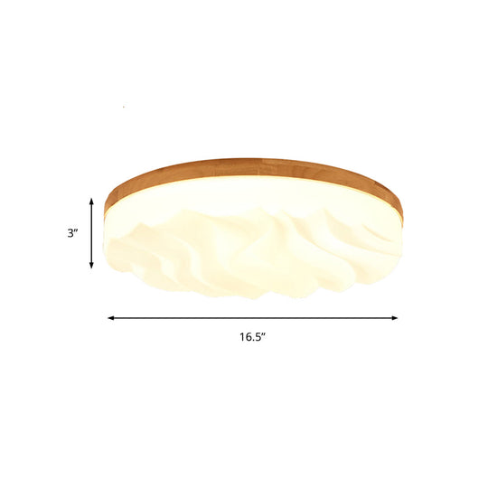 Modern Acrylic Ceiling Flush Mount Light in White for Foyer Hallway - Cake Shape Fixture