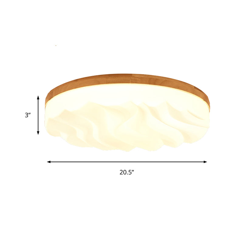 Modern Acrylic Ceiling Flush Mount Light in White for Foyer Hallway - Cake Shape Fixture