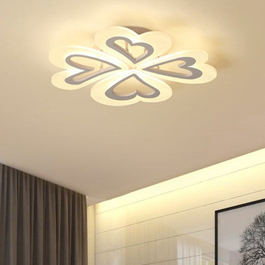 Child Bedroom Heart Petal Ceiling Light - Acrylic Flushmount - Pretty & Practical
