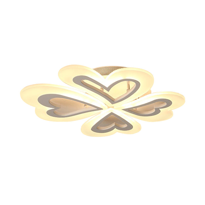 Child Bedroom Heart Petal Ceiling Light - Acrylic Flushmount - Pretty & Practical