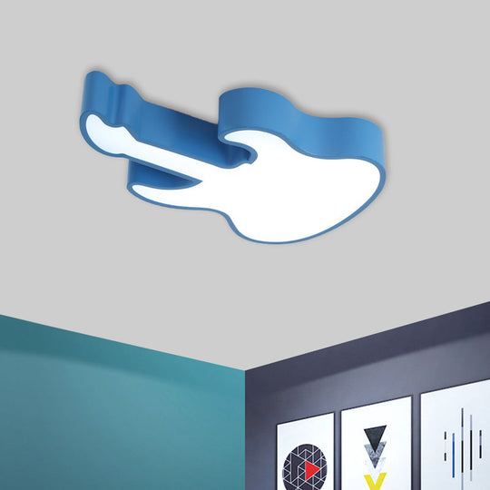 Modern Red/Yellow/Green LED Guitar Ceiling Light for Living Room