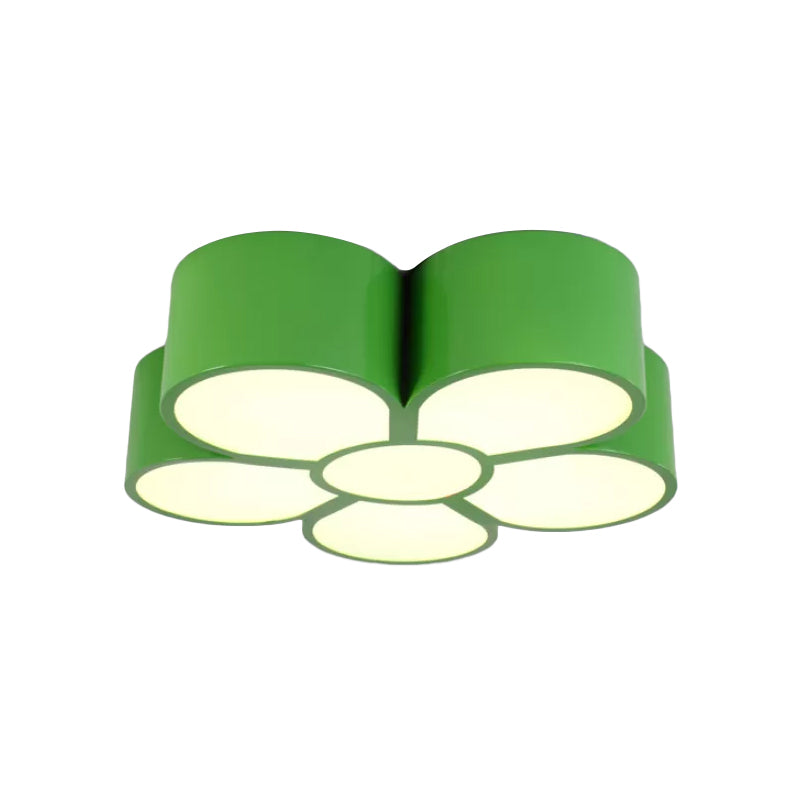 Plum Blossom LED Flushmount Lighting for Kids' Kindergarten Ceiling - Red/Yellow/Blue