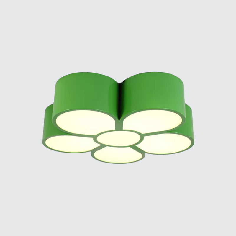 Plum Blossom LED Flushmount Lighting for Kids' Kindergarten Ceiling - Red/Yellow/Blue