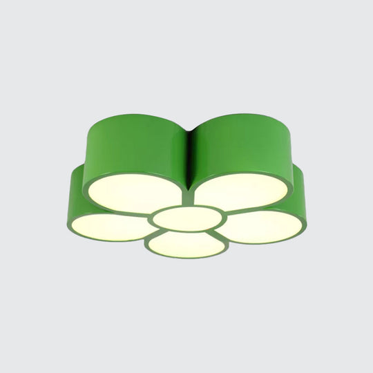 Plum Blossom LED Flushmount Lighting for Kids' Kindergarten Ceiling - Red/Yellow/Blue