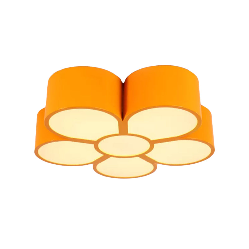 Plum Blossom LED Flushmount Lighting for Kids' Kindergarten Ceiling - Red/Yellow/Blue