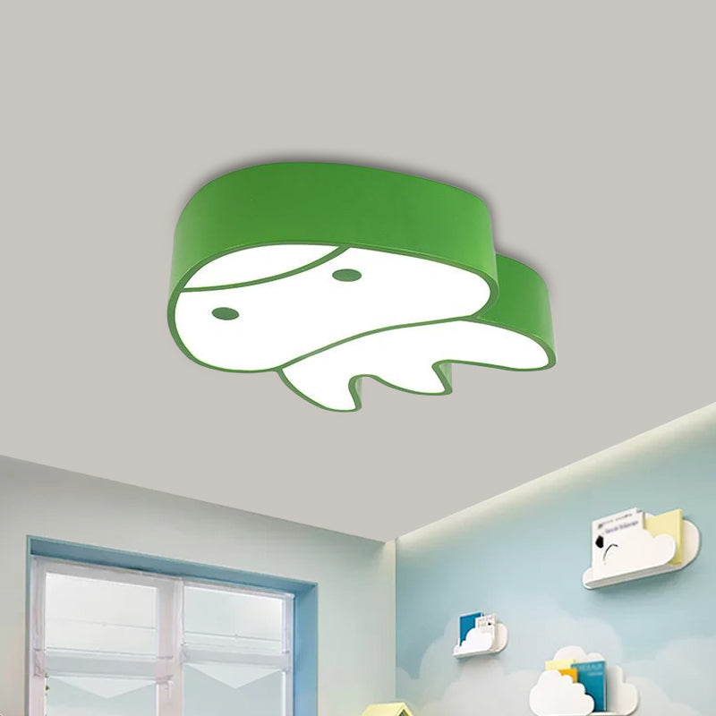 Whimsical Jellyfish Flush Ceiling Light for Kids' Bedchamber - LED Acrylic Flush Mount Lighting in Red/Yellow/Blue