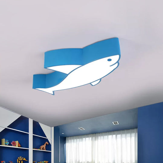 Plafonnier LED pour enfants en forme de requin avec abat-jour en acrylique coloré - Éclairage encastré à encastrer