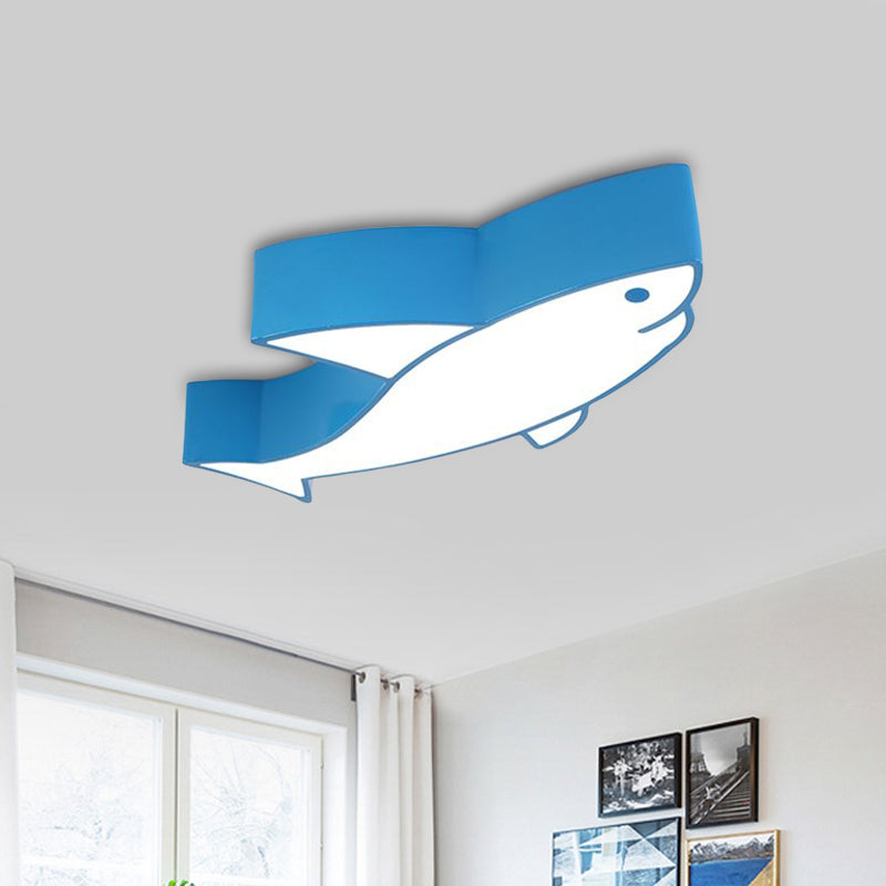 Plafonnier LED pour enfants en forme de requin avec abat-jour en acrylique coloré - Éclairage encastré à encastrer
