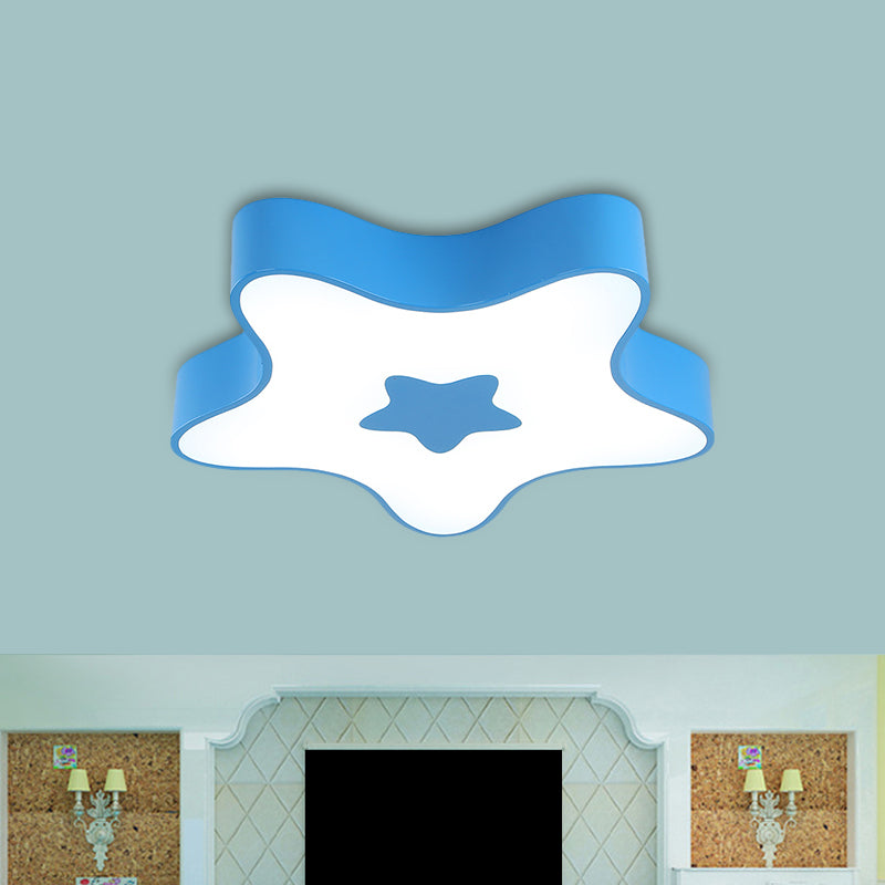 Éclairage LED encastré pour enfants - Plafonnier acrylique Star Kindergarten en rouge/jaune/bleu