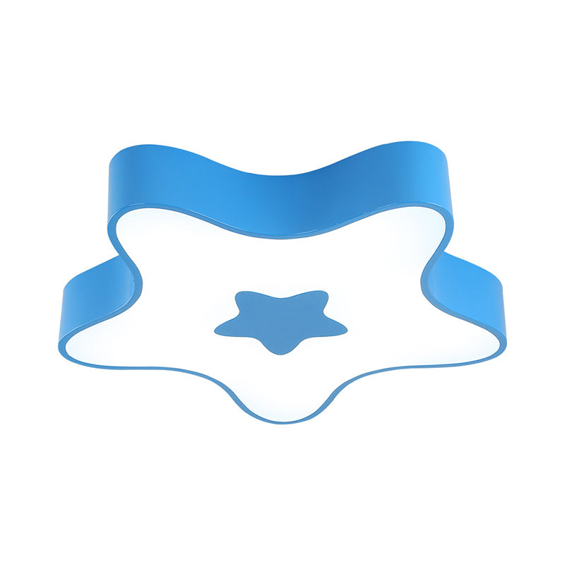 Éclairage LED encastré pour enfants - Plafonnier acrylique Star Kindergarten en rouge/jaune/bleu