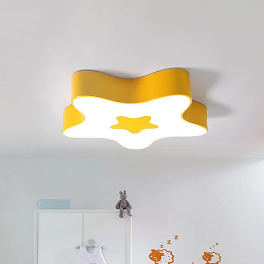 Éclairage LED encastré pour enfants - Plafonnier acrylique Star Kindergarten en rouge/jaune/bleu