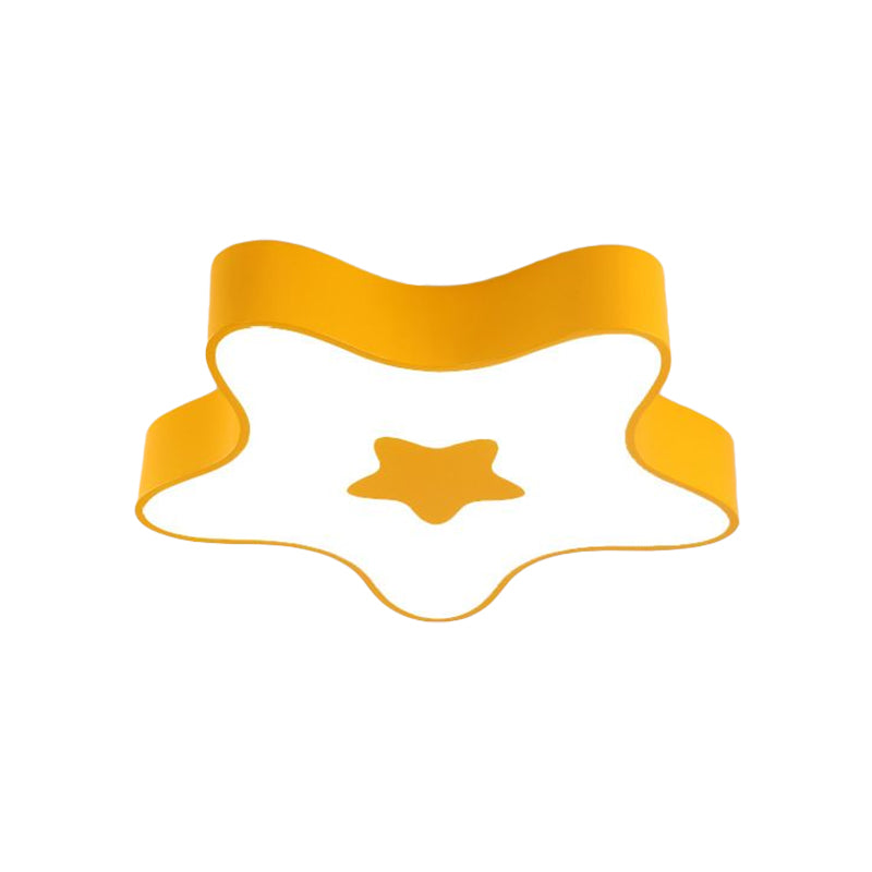 Éclairage LED encastré pour enfants - Plafonnier acrylique Star Kindergarten en rouge/jaune/bleu