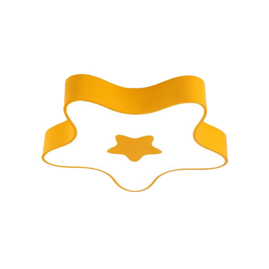 Éclairage LED encastré pour enfants - Plafonnier acrylique Star Kindergarten en rouge/jaune/bleu