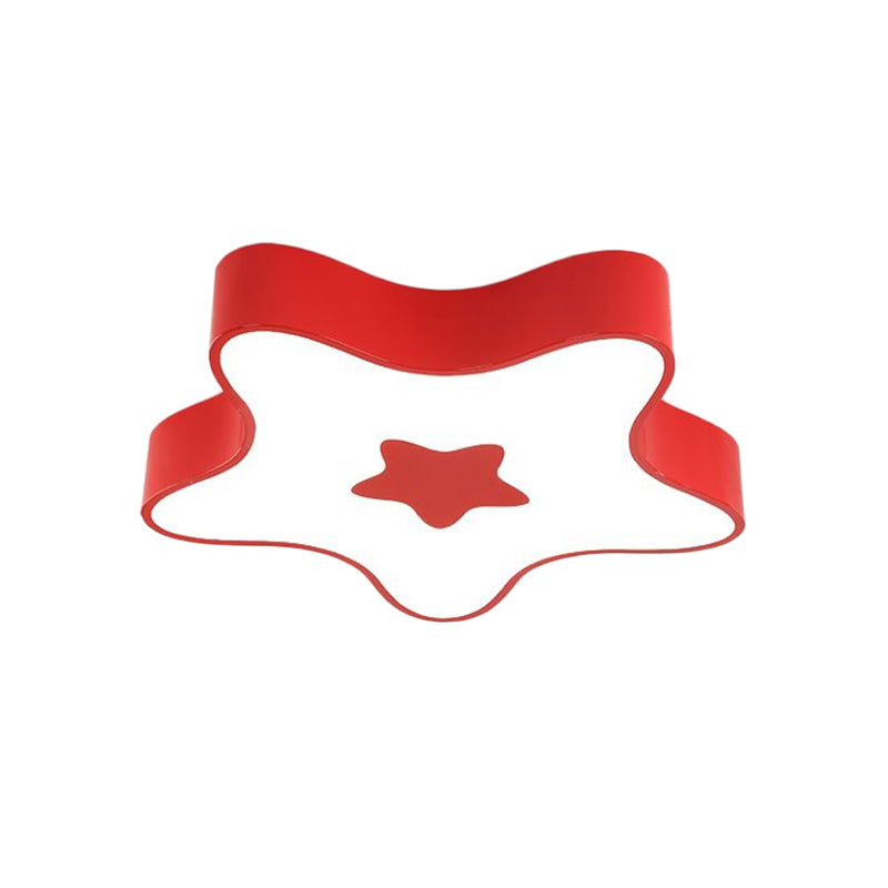 Éclairage LED encastré pour enfants - Plafonnier acrylique Star Kindergarten en rouge/jaune/bleu