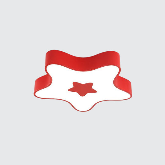 Éclairage LED encastré pour enfants - Plafonnier acrylique Star Kindergarten en rouge/jaune/bleu