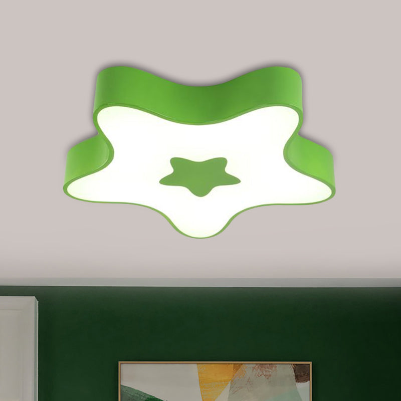 Éclairage LED encastré pour enfants - Plafonnier acrylique Star Kindergarten en rouge/jaune/bleu