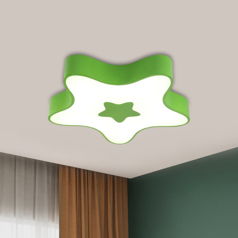 Éclairage LED encastré pour enfants - Plafonnier acrylique Star Kindergarten en rouge/jaune/bleu