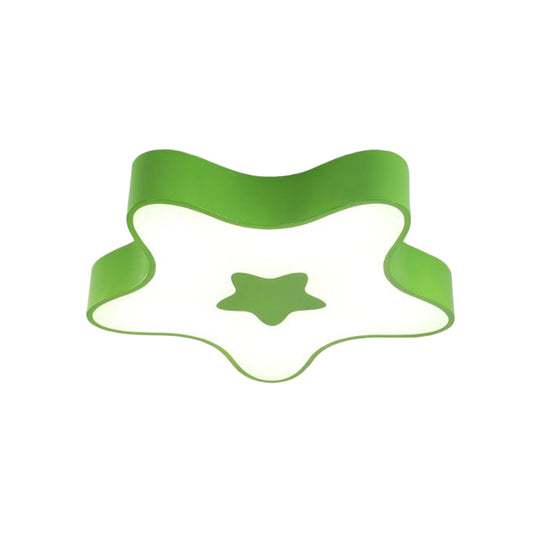 Éclairage LED encastré pour enfants - Plafonnier acrylique Star Kindergarten en rouge/jaune/bleu