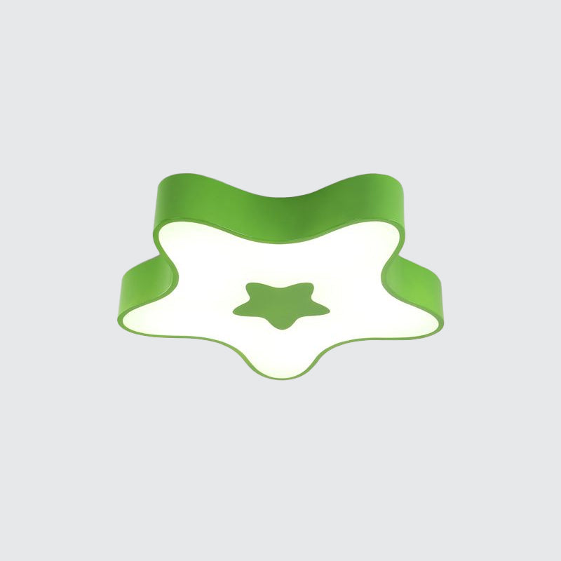 Éclairage LED encastré pour enfants - Plafonnier acrylique Star Kindergarten en rouge/jaune/bleu