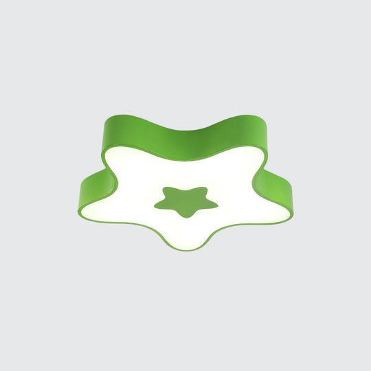 Éclairage LED encastré pour enfants - Plafonnier acrylique Star Kindergarten en rouge/jaune/bleu