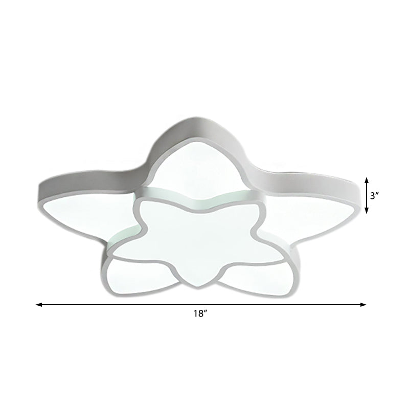 Cartoon LED Flush Mount Light: Vibrant 2-Star Acrylic Ceiling Lamp for Corridor and Kid's Bedroom